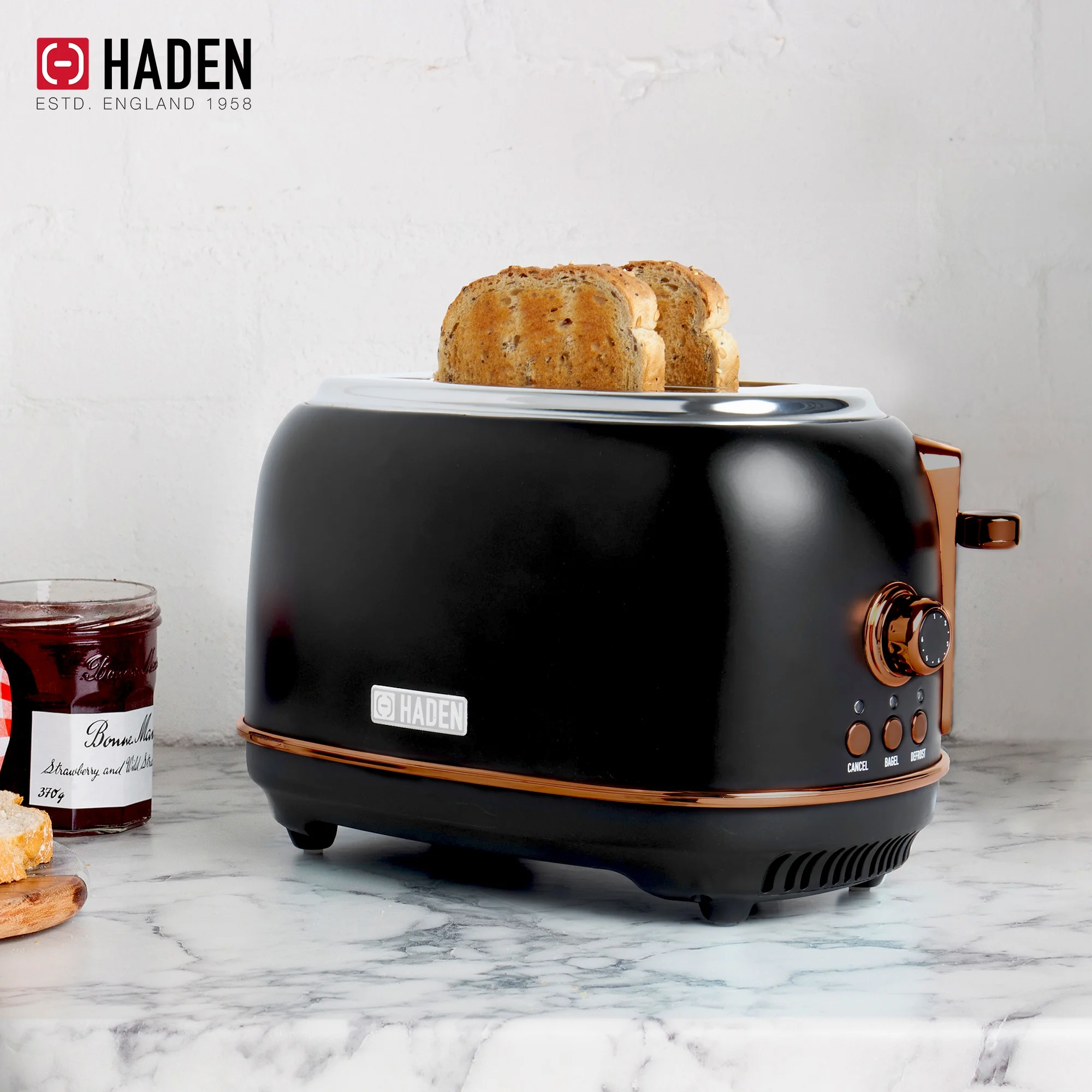 Haden Heritage 1.7 Liter Electric Kettle with 2 Slice Bread Toaster, White - Image 63