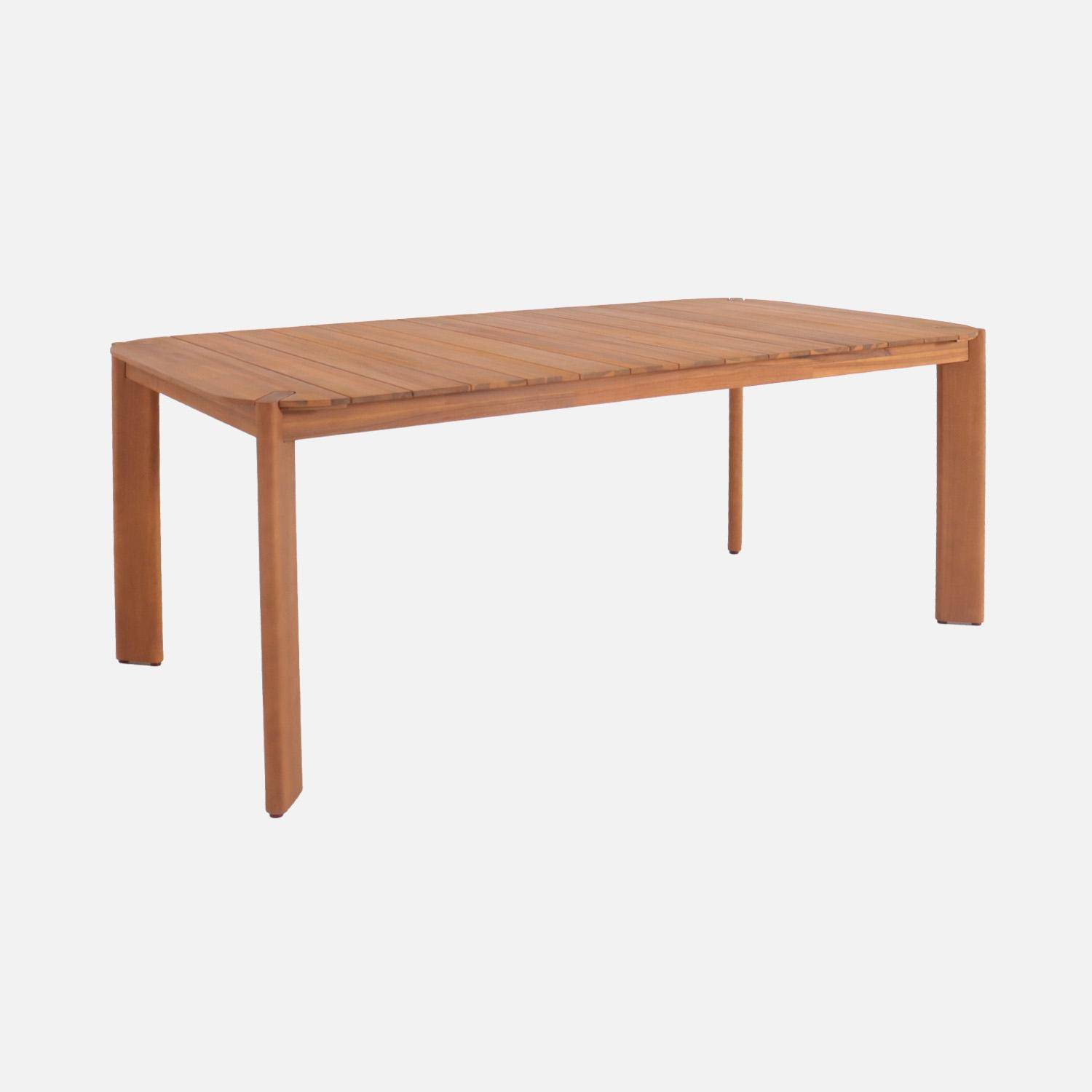 Ondra - Mesa de jardín de madera de acacia, 6 plazas