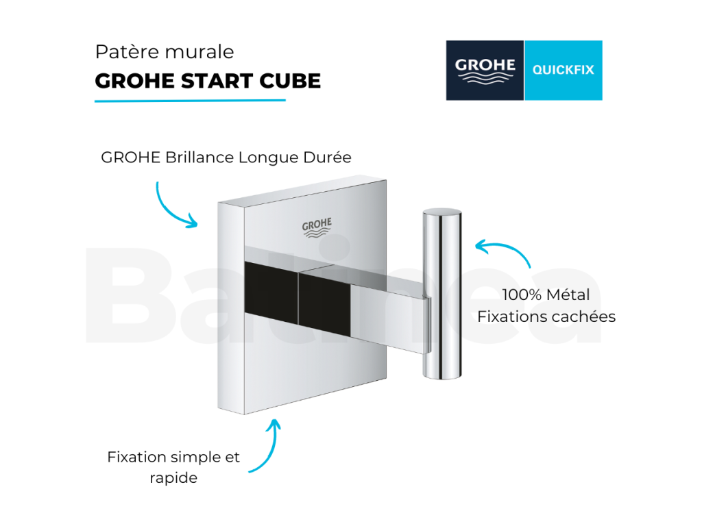 Casaplu Start Cube gancho de pared cromado