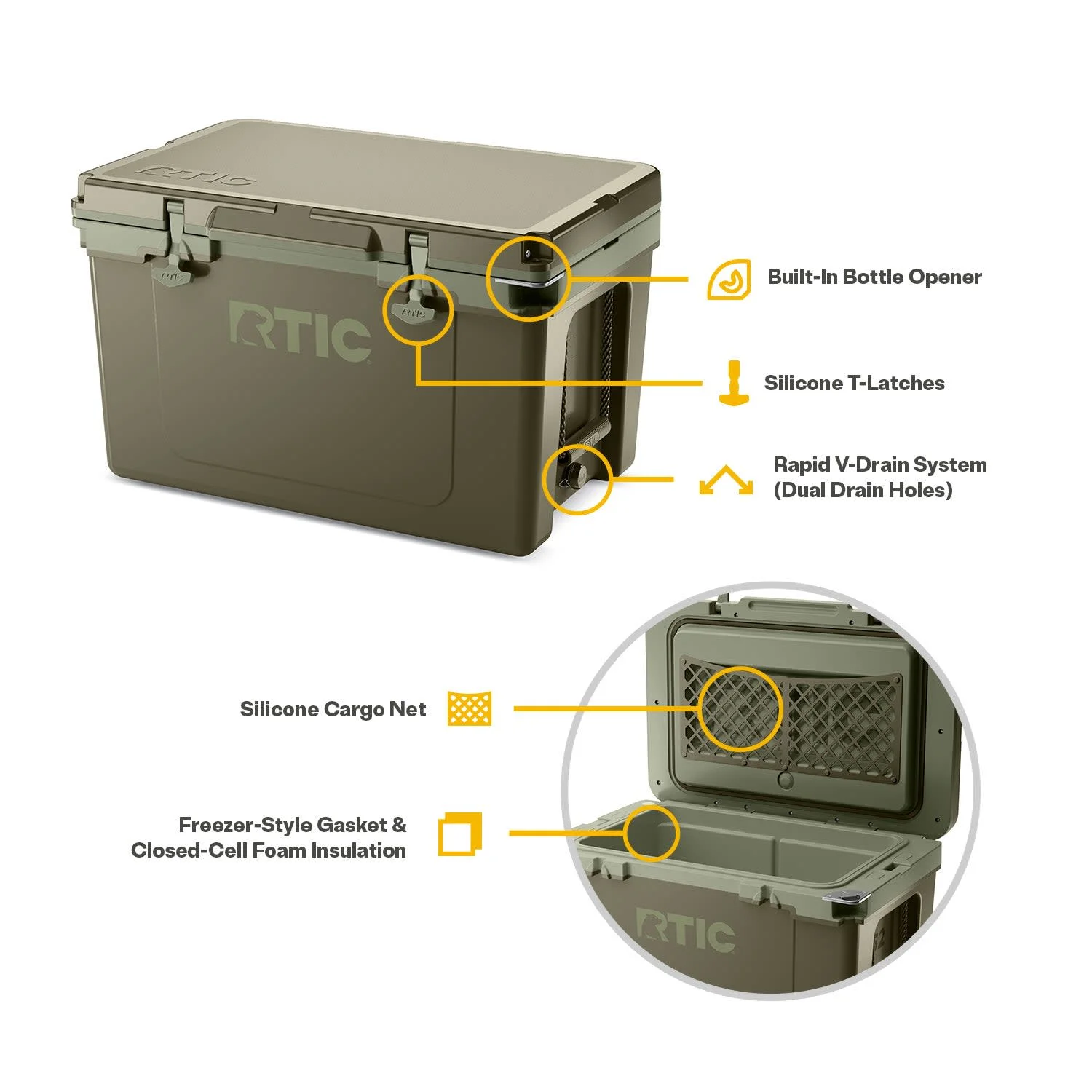 RTIC 52 QT Ultra-Light Hard-Sided Ice Chest Cooler, Fits 76 Cans, Trailblazer - Image 26