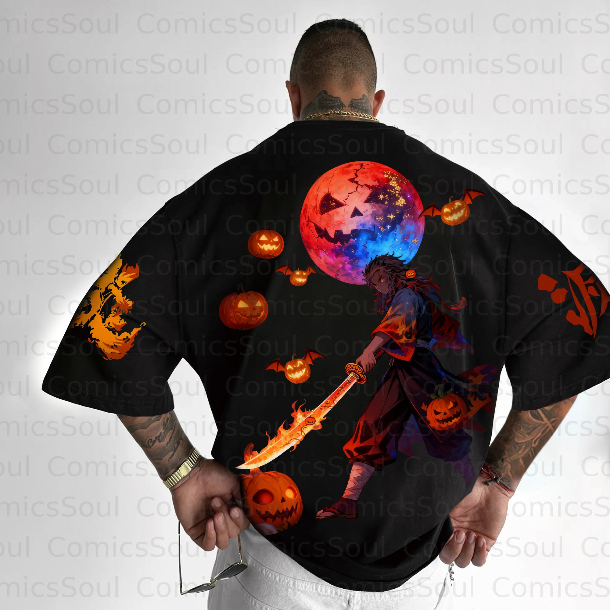 Unisex Anime Halloween Inspired Vintage T-Shirt