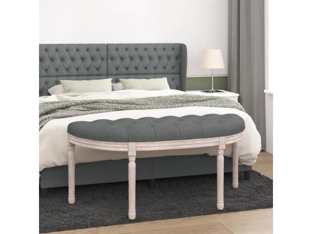 Banco de tela gris oscuro 110,5x45x49 cm para espacios amplios rfg1736557