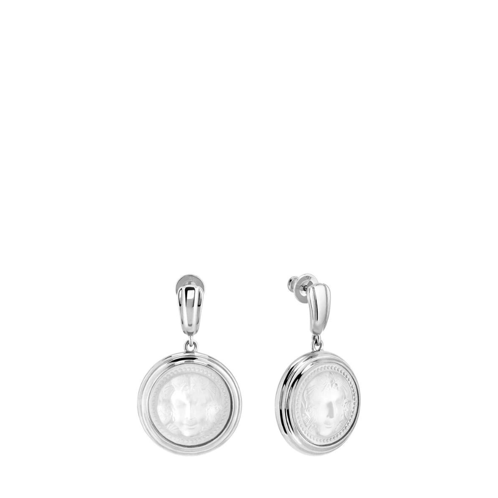 BOUCLES D'OREILLES ARÉTHUSE ROND - CRISTAL INCOLORE, ARGENT