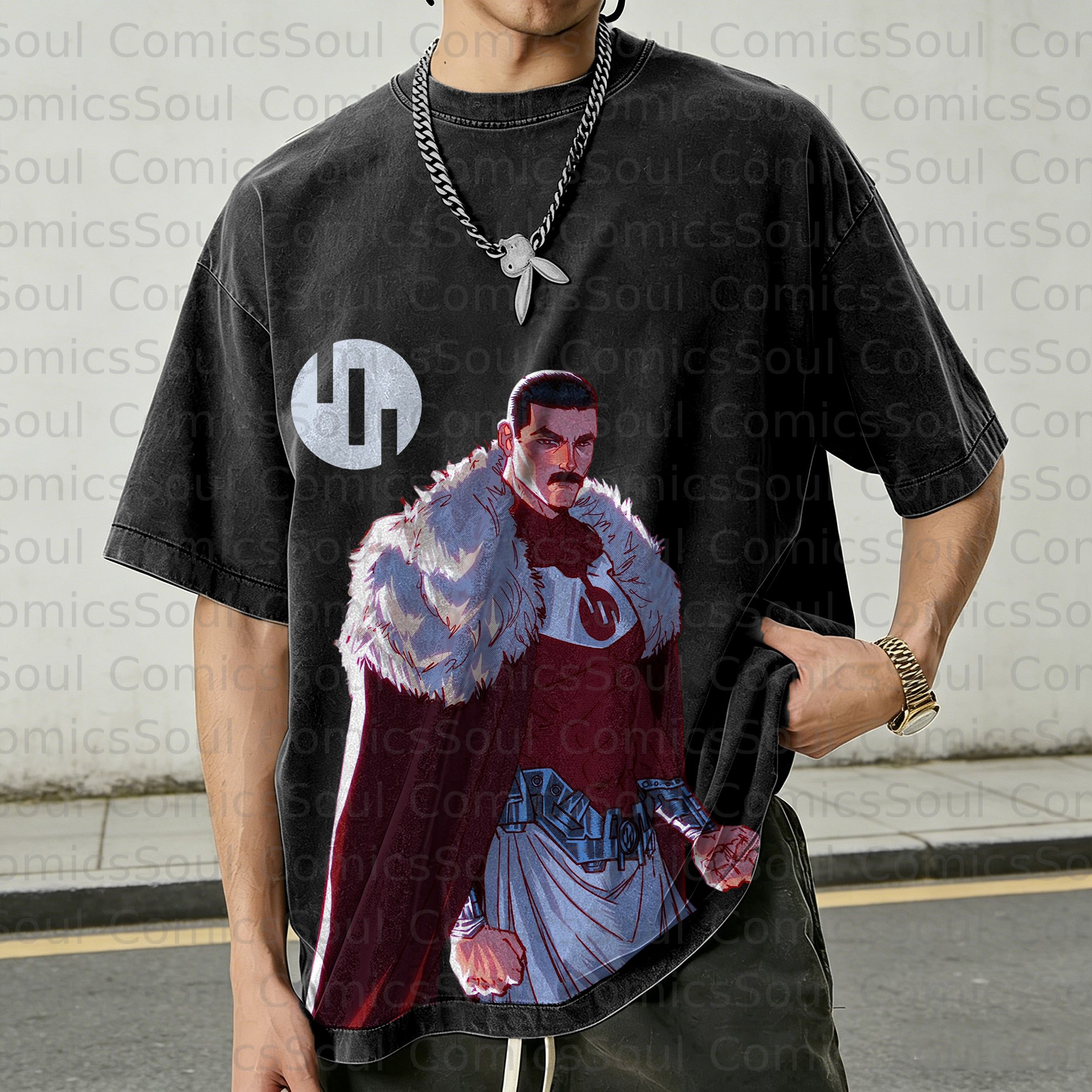 Unisex Anime Inspired Vintage Washed T-Shirt