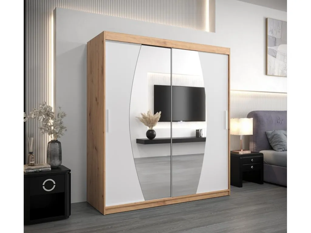 Armario Decocasaes de puertas correderas 200/180/62 2 puertas (artisan/blanco) 81354afvz