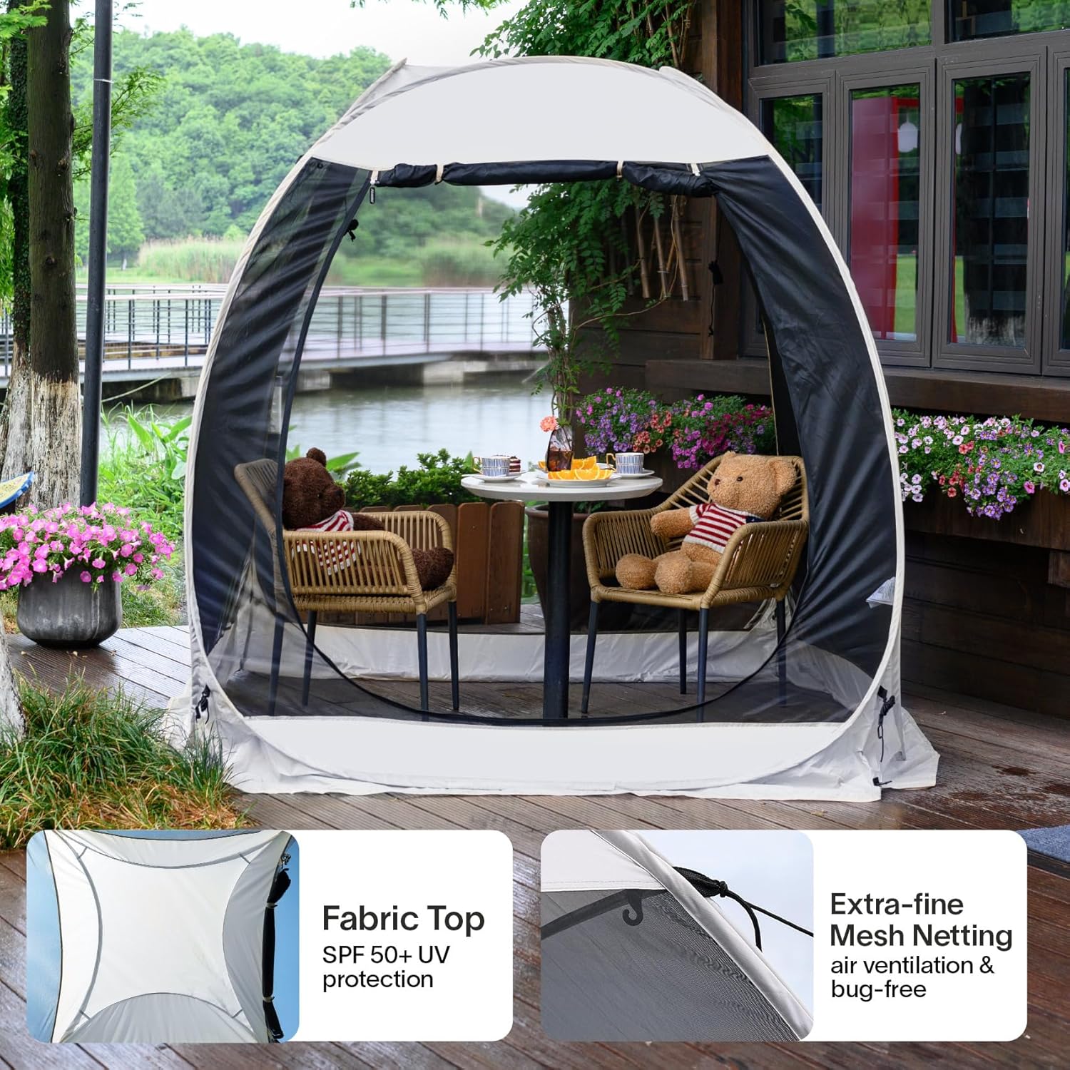Screen gazebo sleeps 6-10-15 people Igloo-style canopy tent mosquito net on the sides Perfect