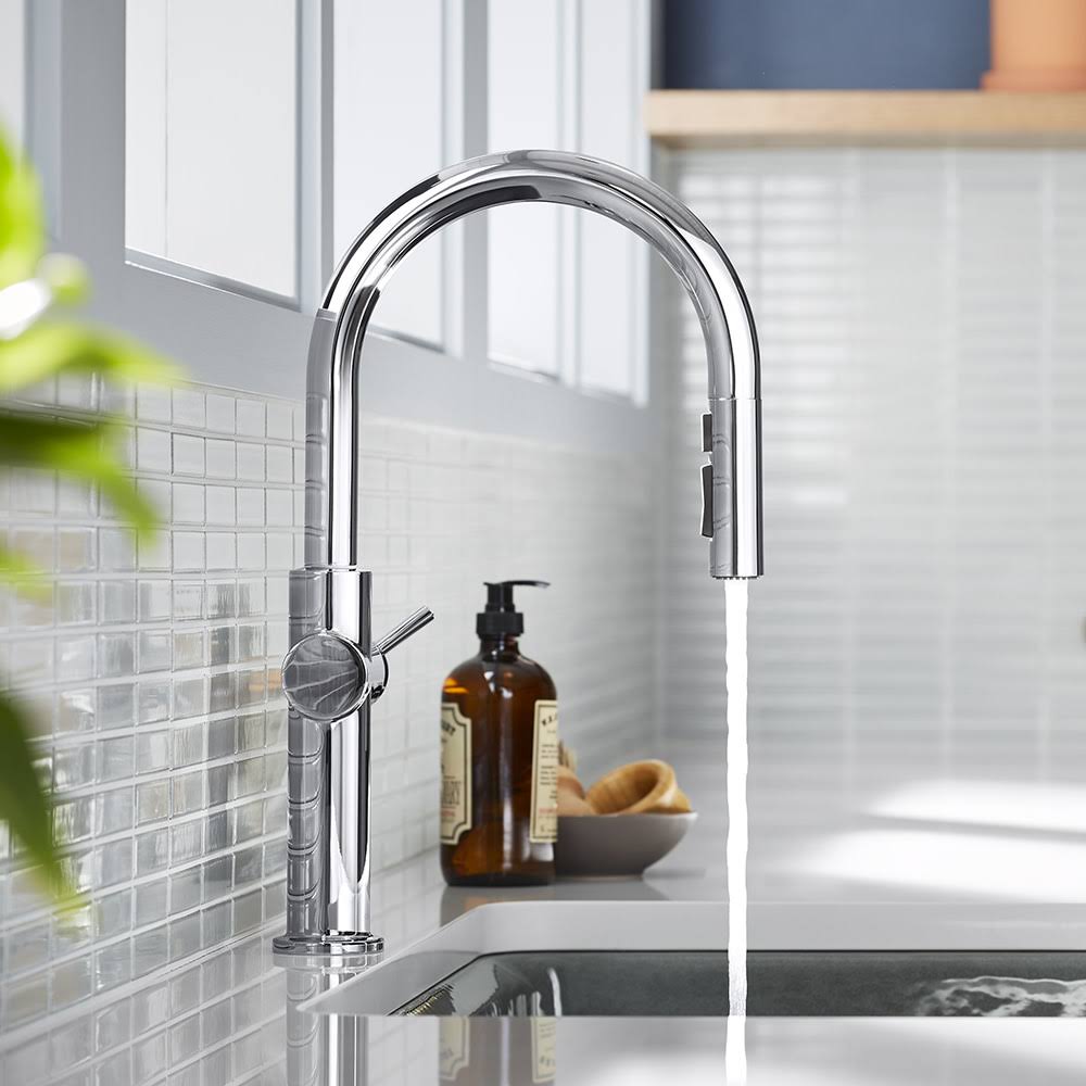 Kohler K-22972 Crue Pull-Down Single-Handle Kitchen Faucet - Polished Chrome(Polished Chrome)