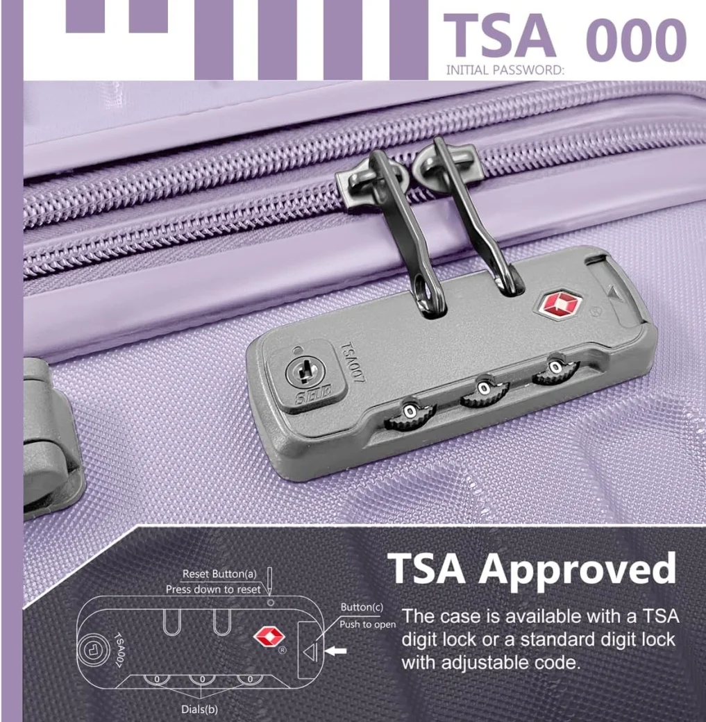 6-Piece Hardshell Luggage Set with Expandable Spinner Suitcases & TSA Lock, 25% Extra Capacity, Duffel Bag & Toiletry Kit, Cream ABS Suitcases - Image 31