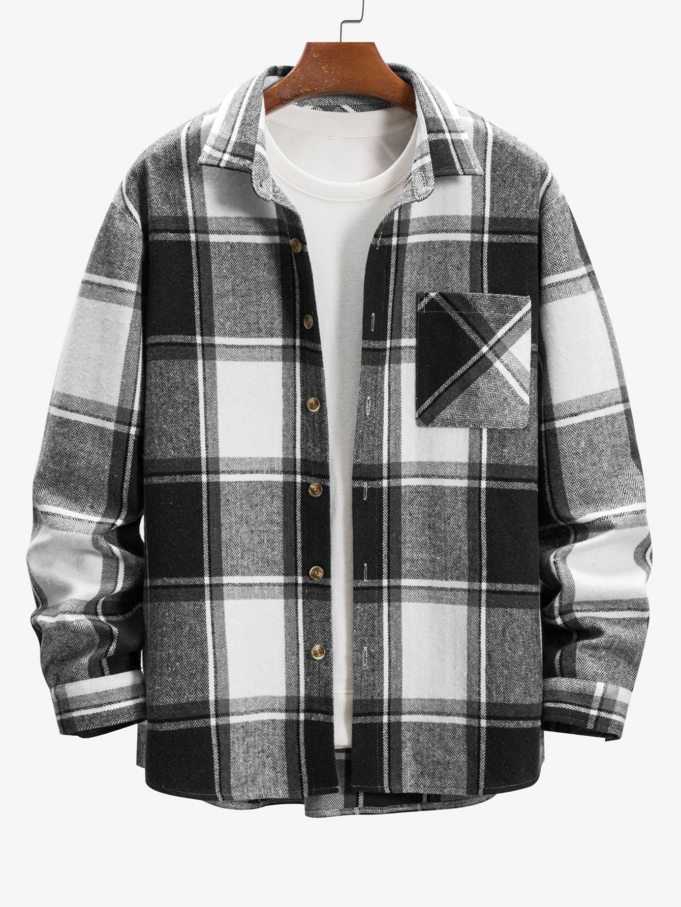 Flannel Button Up Plaid Overshirt