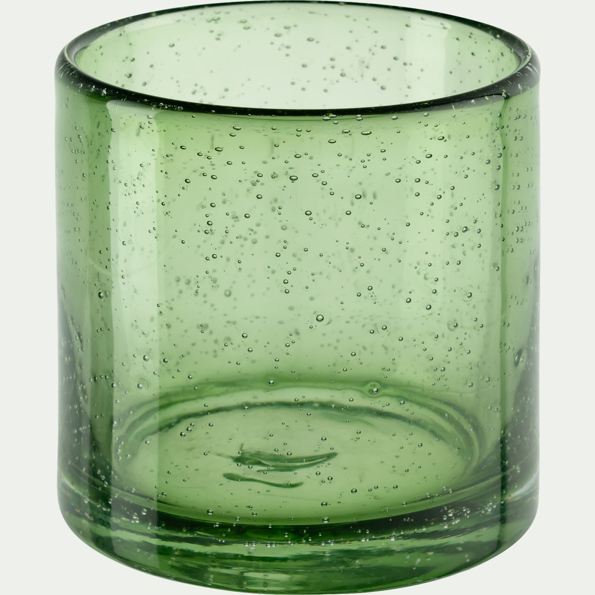 EIVISSA - Photophore en verre bullé D10cm - vert