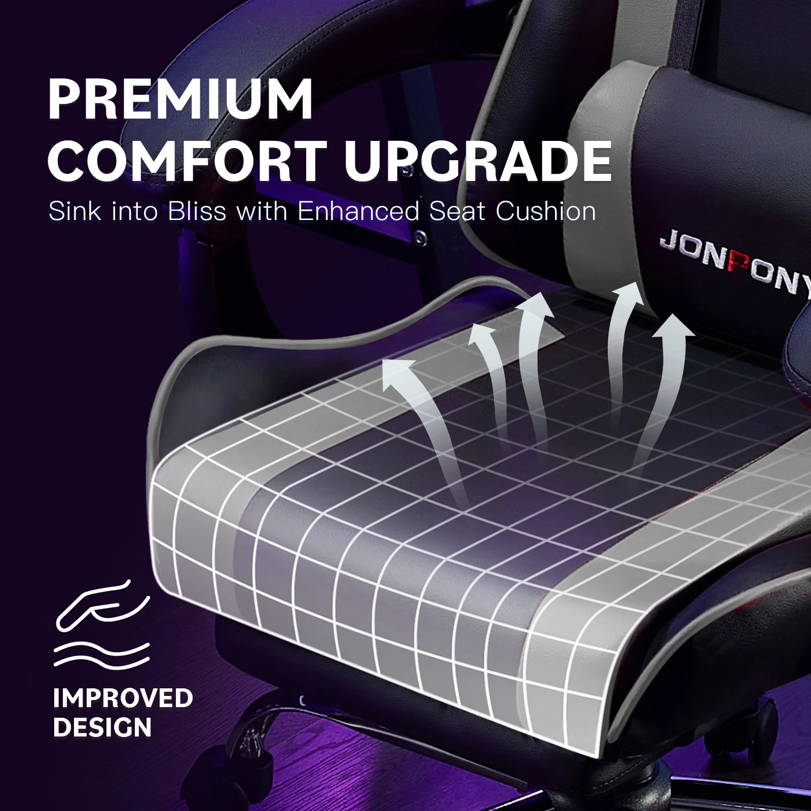 JONPONY Big and Tall 500LBS Gaming Chair, Ergonomic Design, Gamer Chair PU Leather with Footrest and Lumbar Support, High Back Office Chair Support 8 Hours Long Sitting,Red Computer Chair,Red - Image 26
