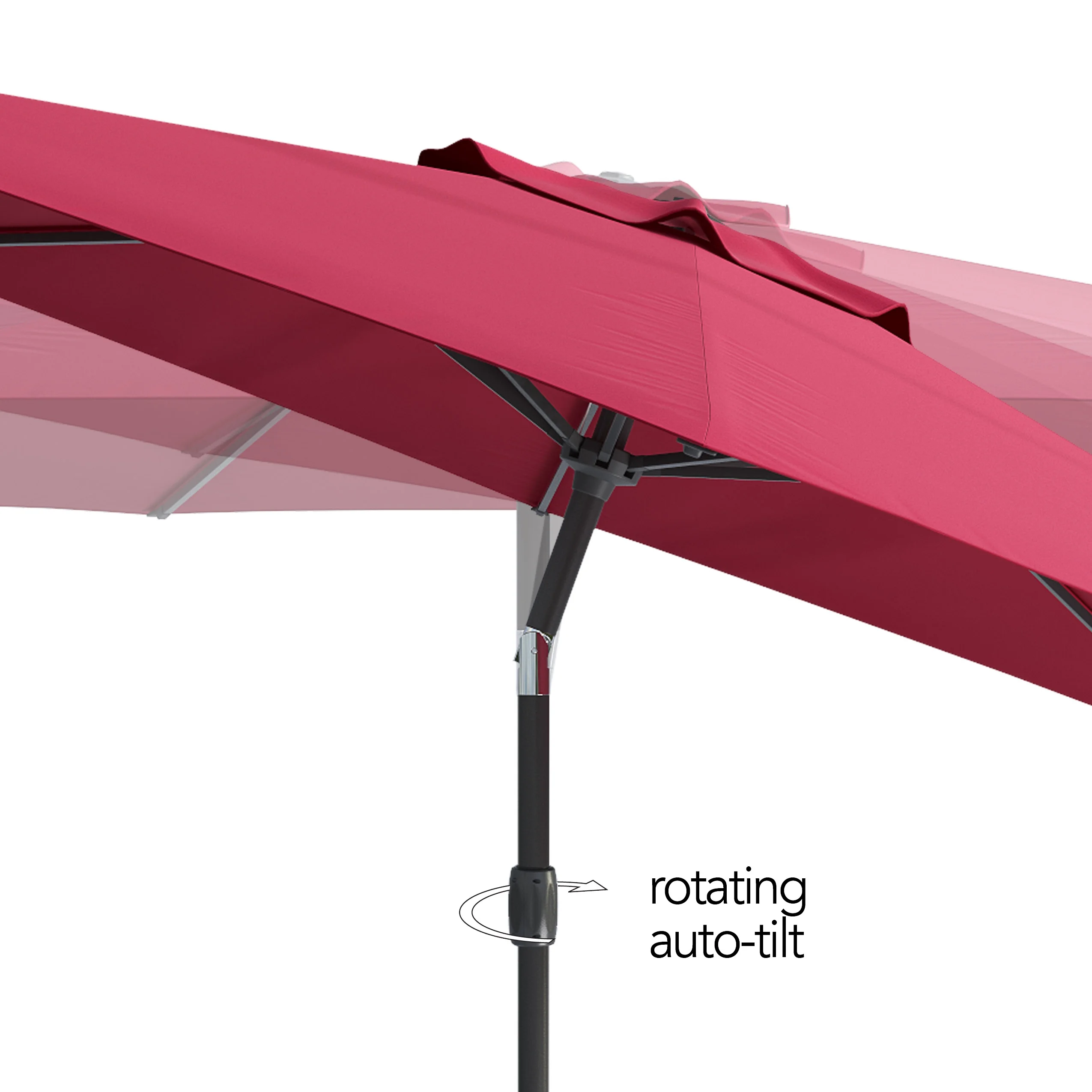 CorLiving 10 Foot Wind Resistant Patio Umbrella, Outdoor Parasol with Crank Tilt, Round Market Umbrella for Patio, Umbrella with Crank, Tilt Umbrella, Outdoor Umbrella, White - Image 19