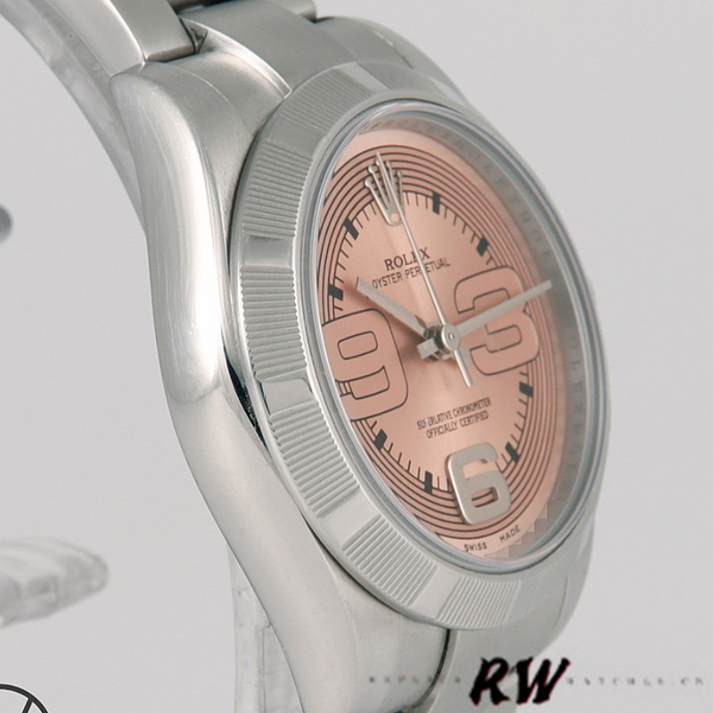 Rolex Oyster Perpetual 177210 Pink Maxi Arabic Dial 31mm Lady Replica Watch