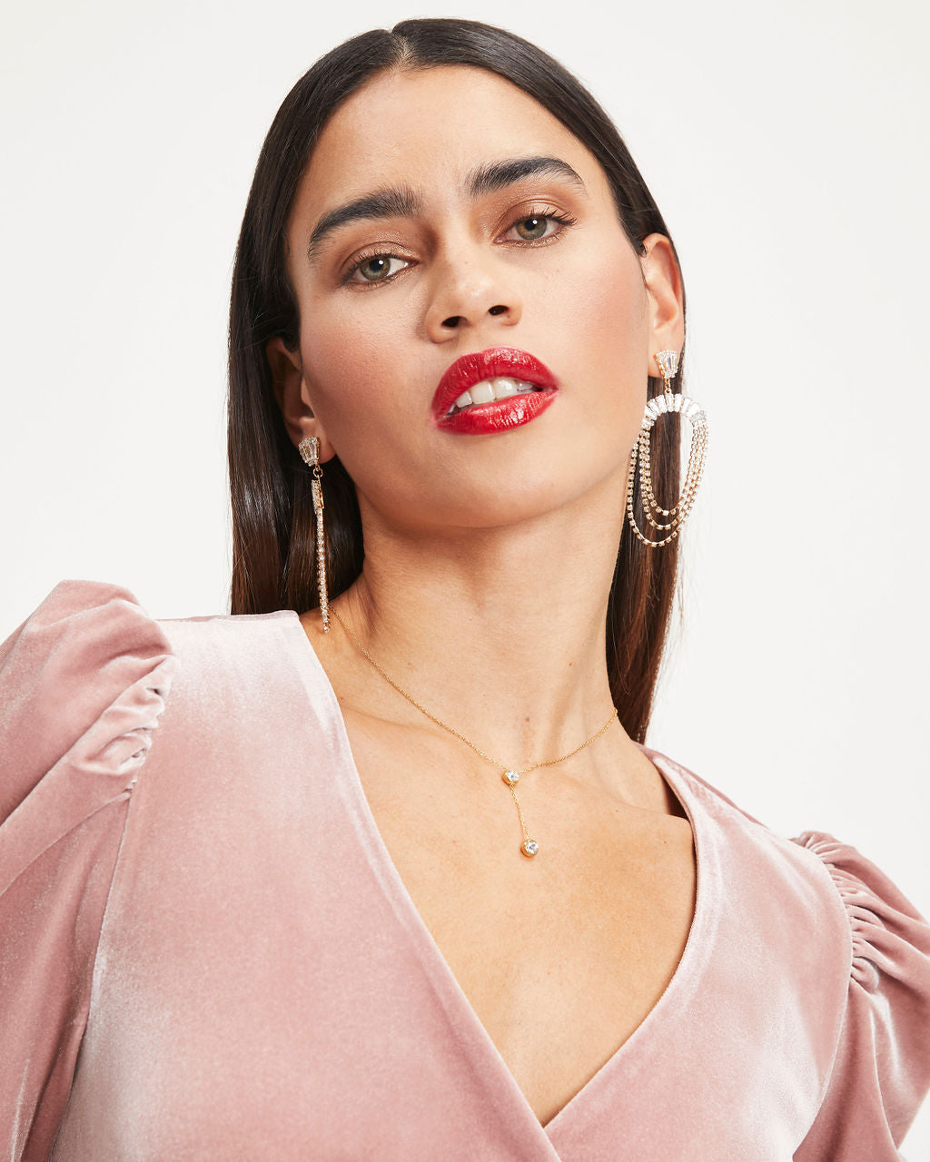 Double Up Crystal Necklace - Gold - Se7enfashion