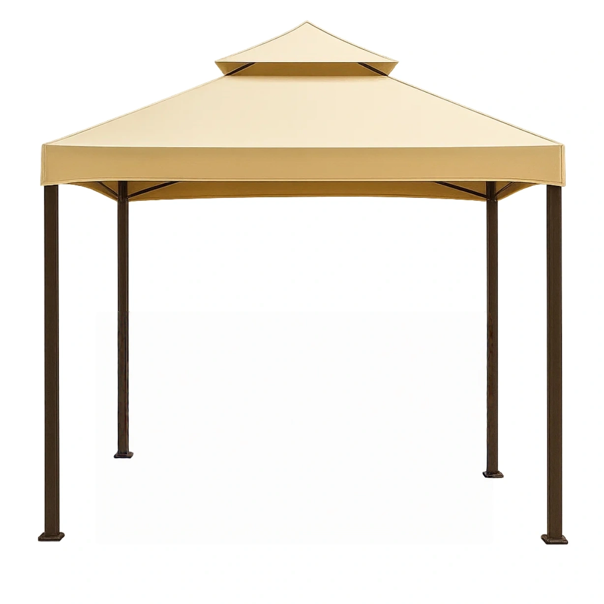 Cenador de jardín metálico con techo piramidal color beige tamaño 300x300x250 cm para jardín exterior - njYtRyk24ain