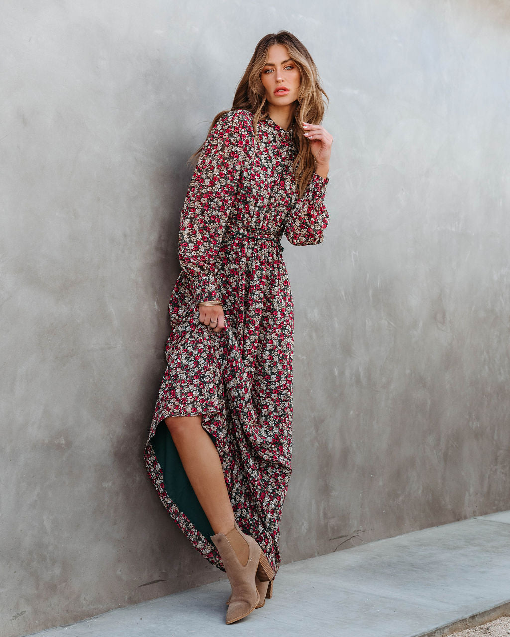 Falling For Me Floral Cutout Maxi Dress - Se7enfashion