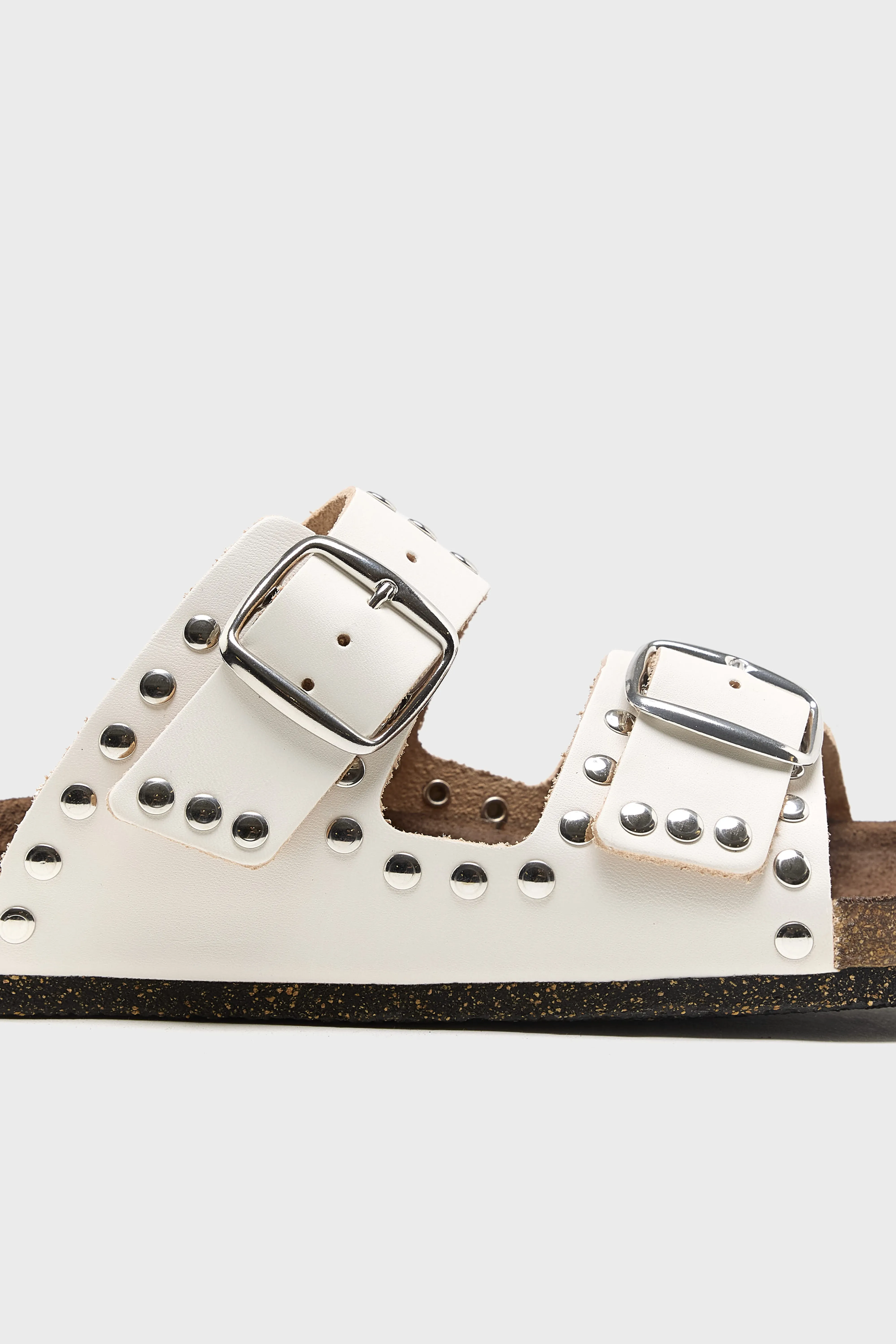 Bellerose White Leather Rivet Sandals  (261 / W / WHITE)