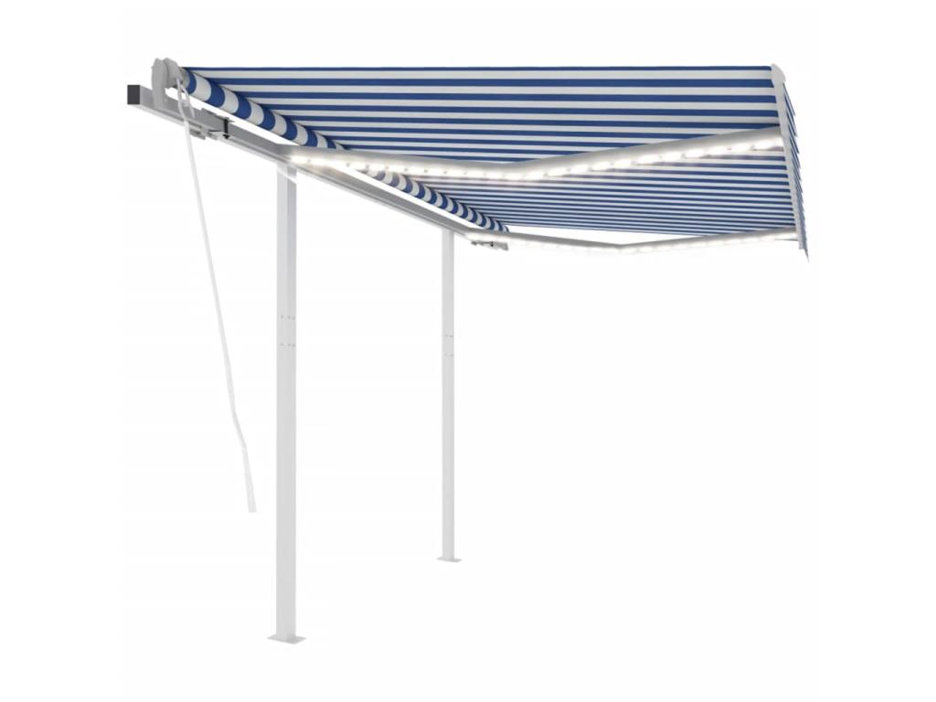Toldo automático sensor viento LED 3,5x2,5 Azul y Lujodec