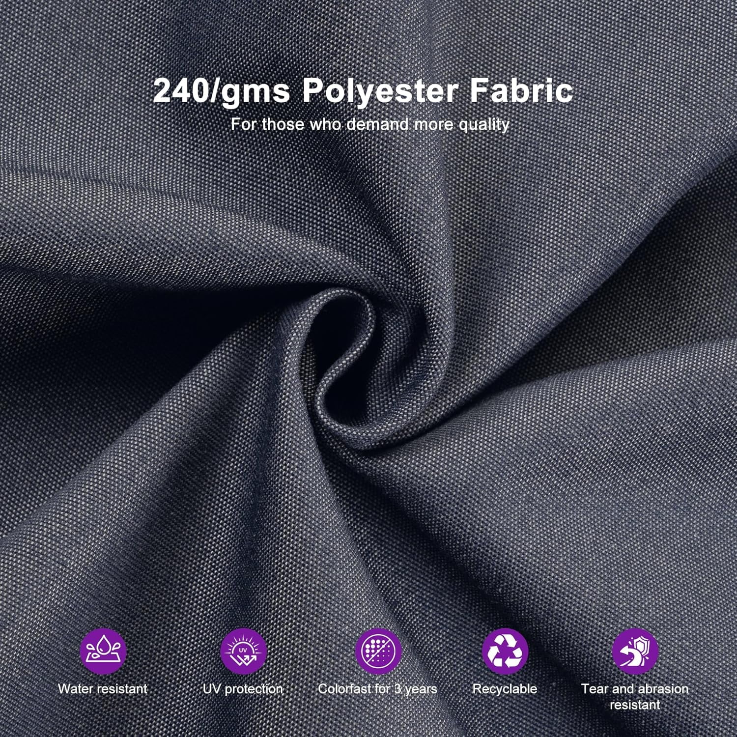 PURPLE LEAF Outdoor Cantilever Umbrella 10' X 13' Rectangle Umbrella Large Patio Umbrella Windproof Heavy Duty Hanging Offset Umbrella for Garden Outdoor Pool, Dark Grey - Image 8