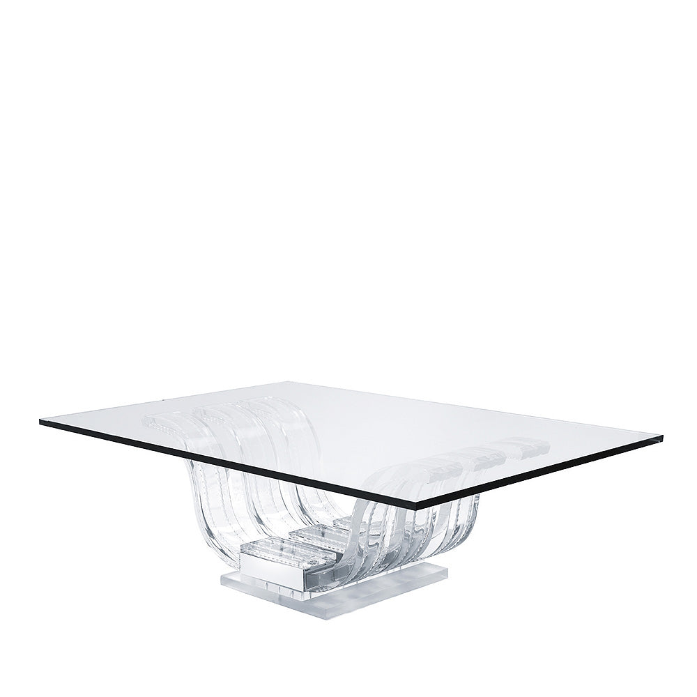 TABLE BASSE PERLES D'EAU - CRISTAL INCOLORE