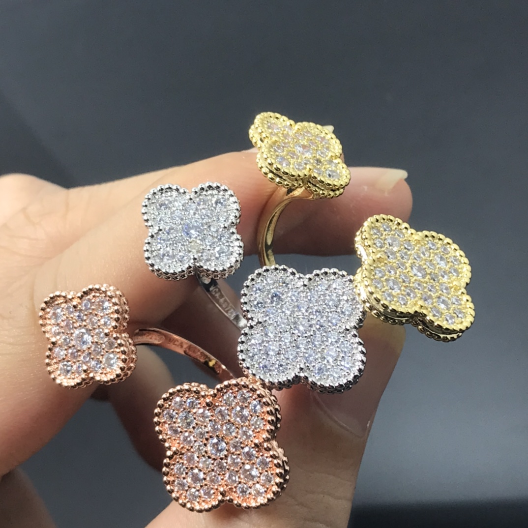 VCA Full Diamond Magic Alhambra Between the Finger Ring - Original Replica Club