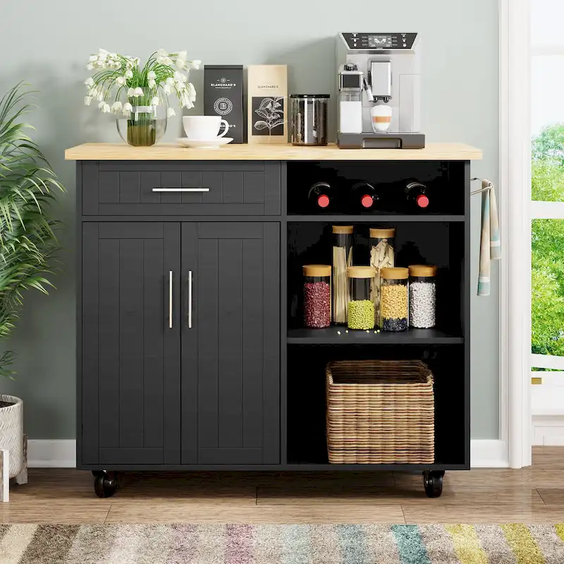 Futzca Kitchen Island Cart with Storage Cabinet and Drawers - Not Applicable