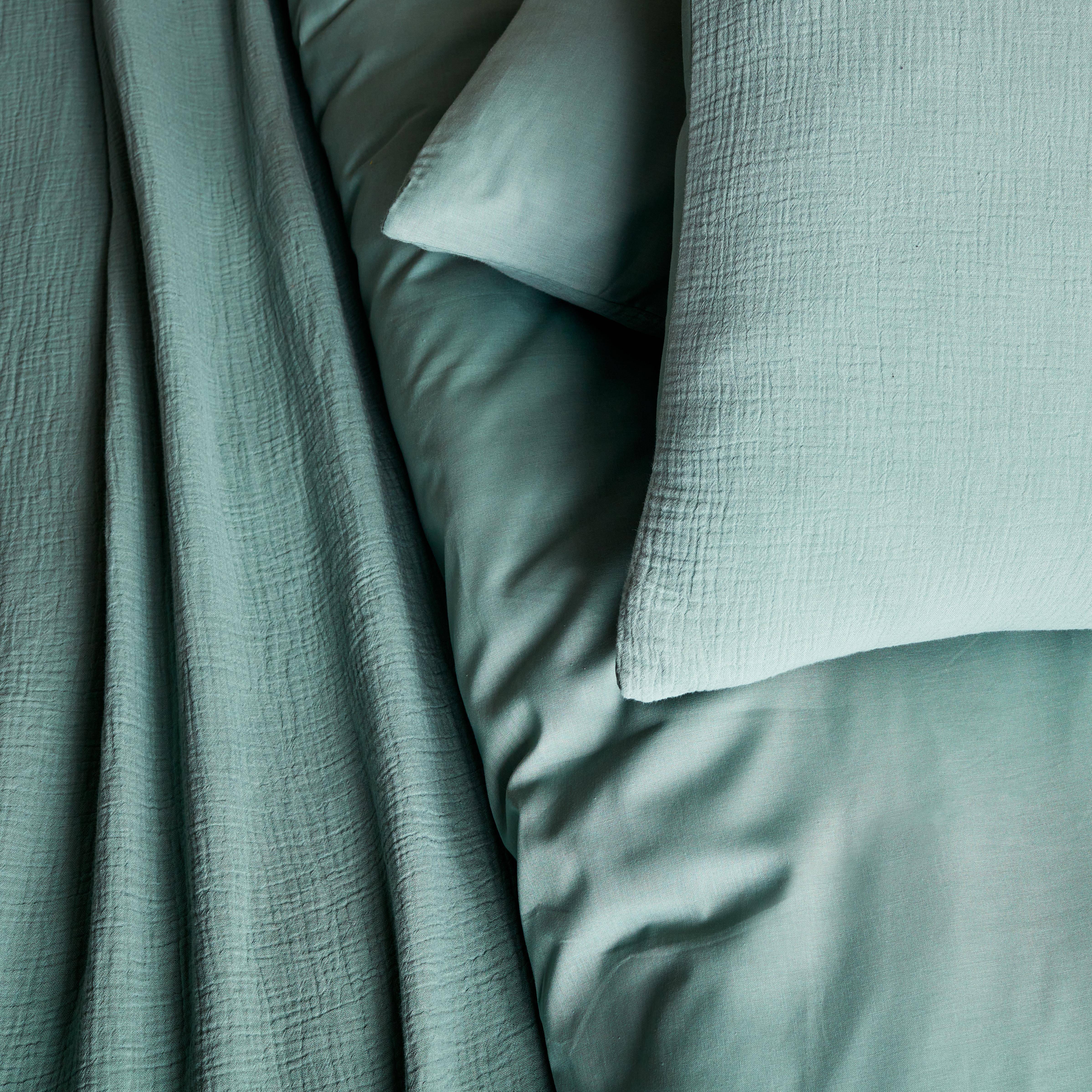 Alix - Ropa de cama de gasa y algodón verde