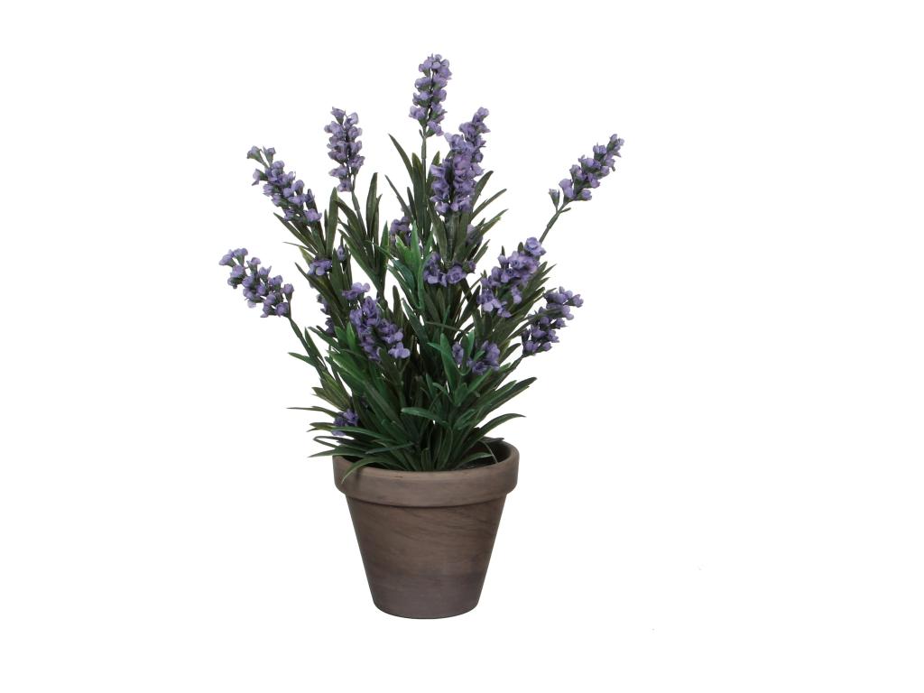 Planta artificial de Poliéster y terracota - 33 x Ø20 - Azul - LAVENDER