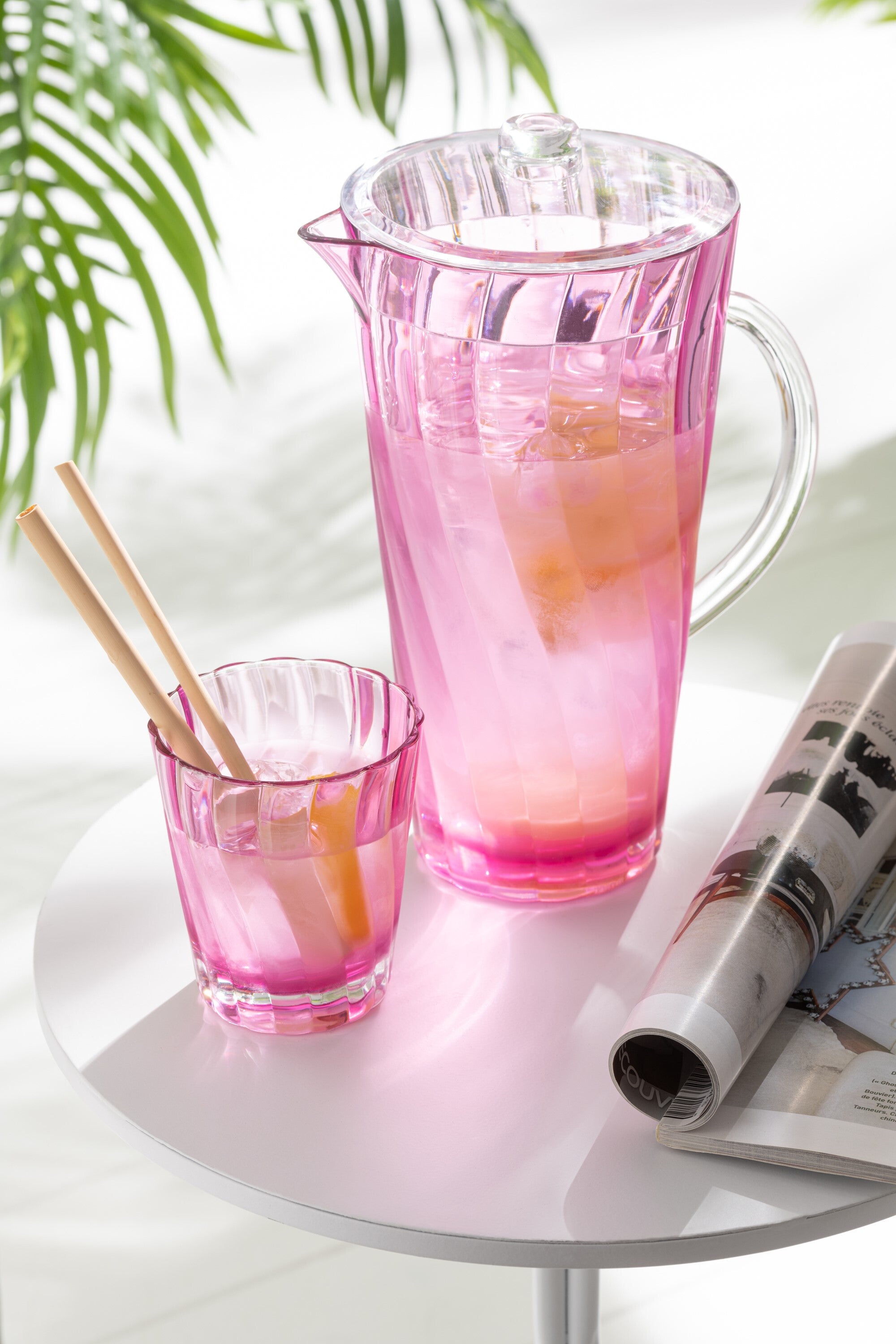 J-Line karaf Wave - kunststof - roze