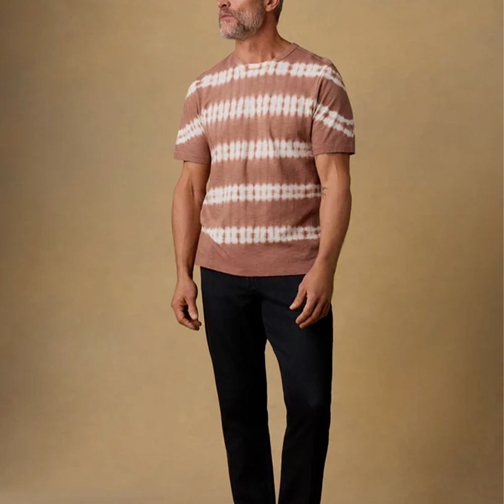 Faherty - T shirt Sunwashed - Rouge Tie dye