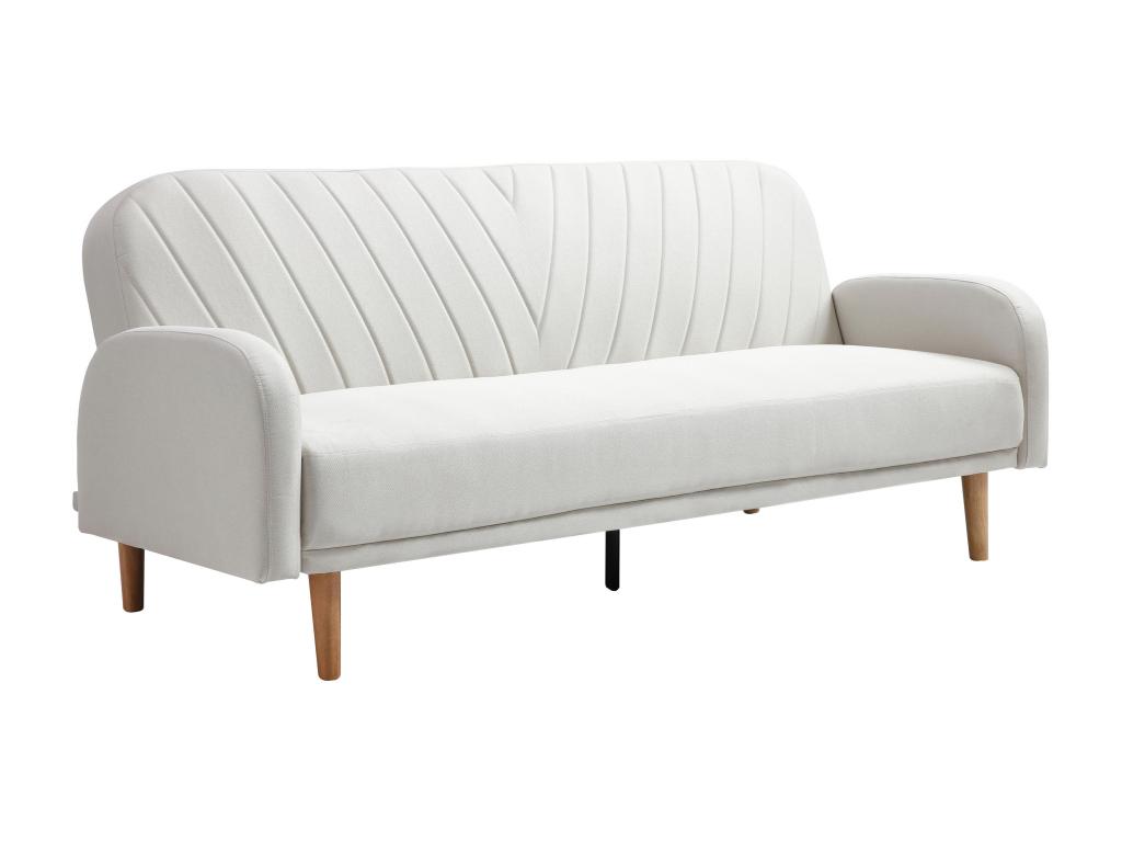Sofá cama de 3 plazas clic-clac de tela crema estilo escandinavo