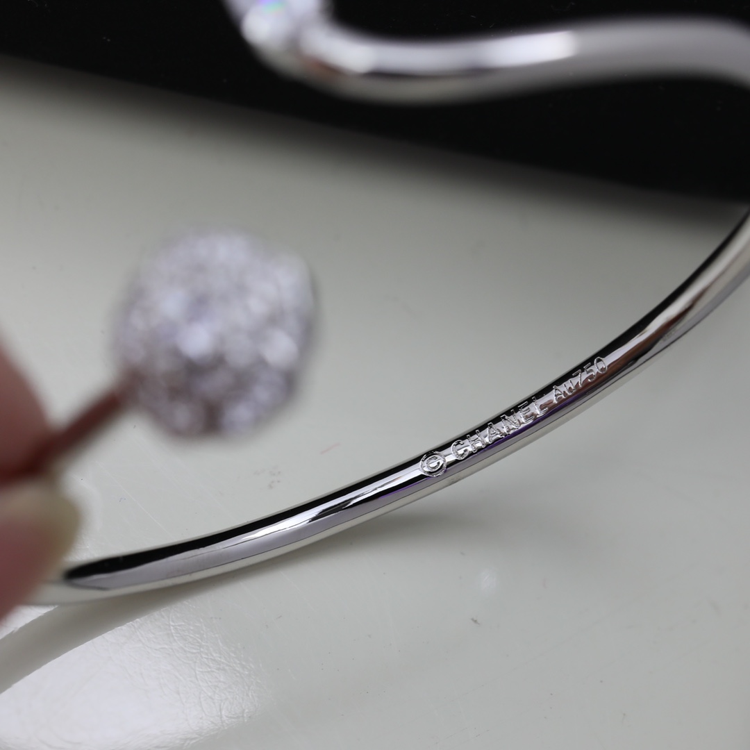 Dainty Chanel Camellia Cuff Bangle Bracelet - Original Replica Club