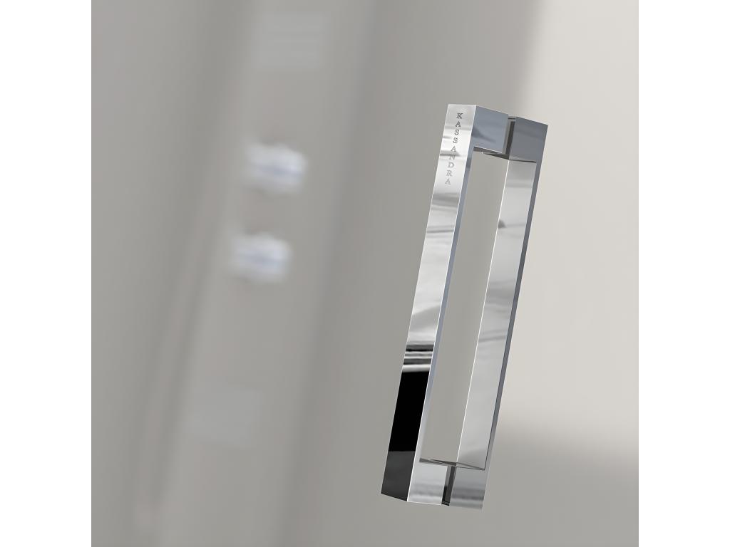 Frontal de ducha + Puerta Corredera GLASÉ perfil Cromado 150 cm Pared lateral: 76 - 79 cm
