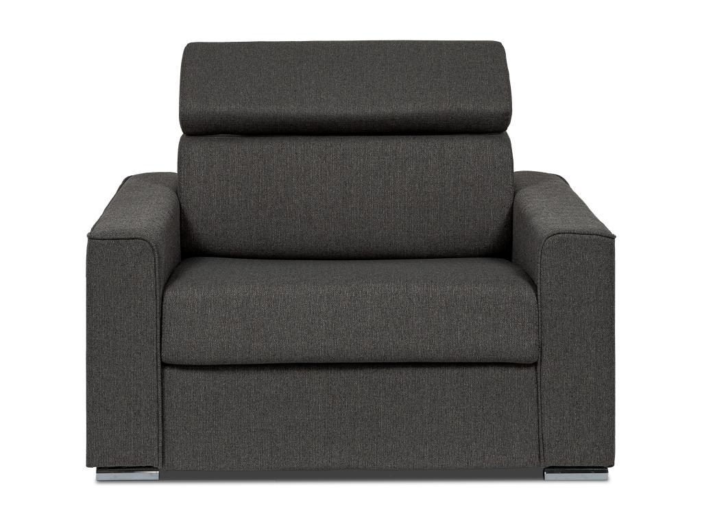 Sillón cama de apertura rápida de tela gris - Cama de 70 cm - Colchón de 14 cm VIZIR