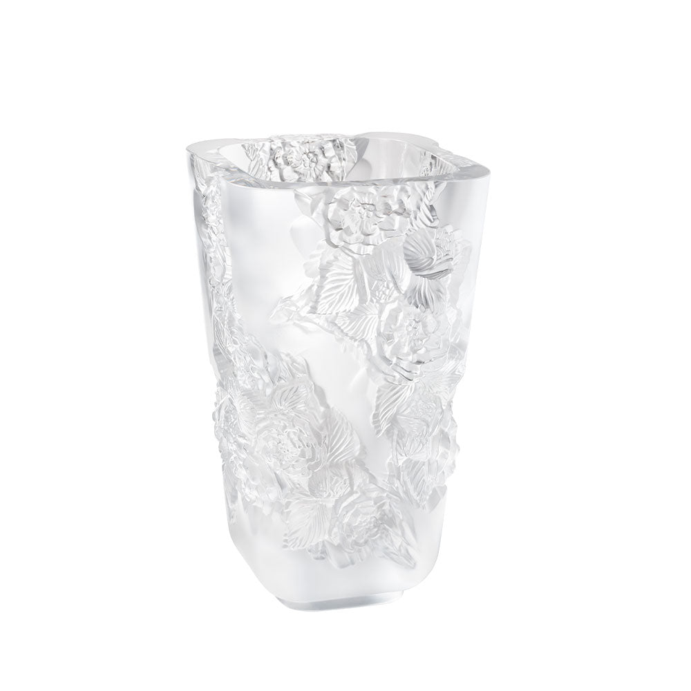 VASE PIVOINES GRAND MODÈLE - CRISTAL INCOLORE