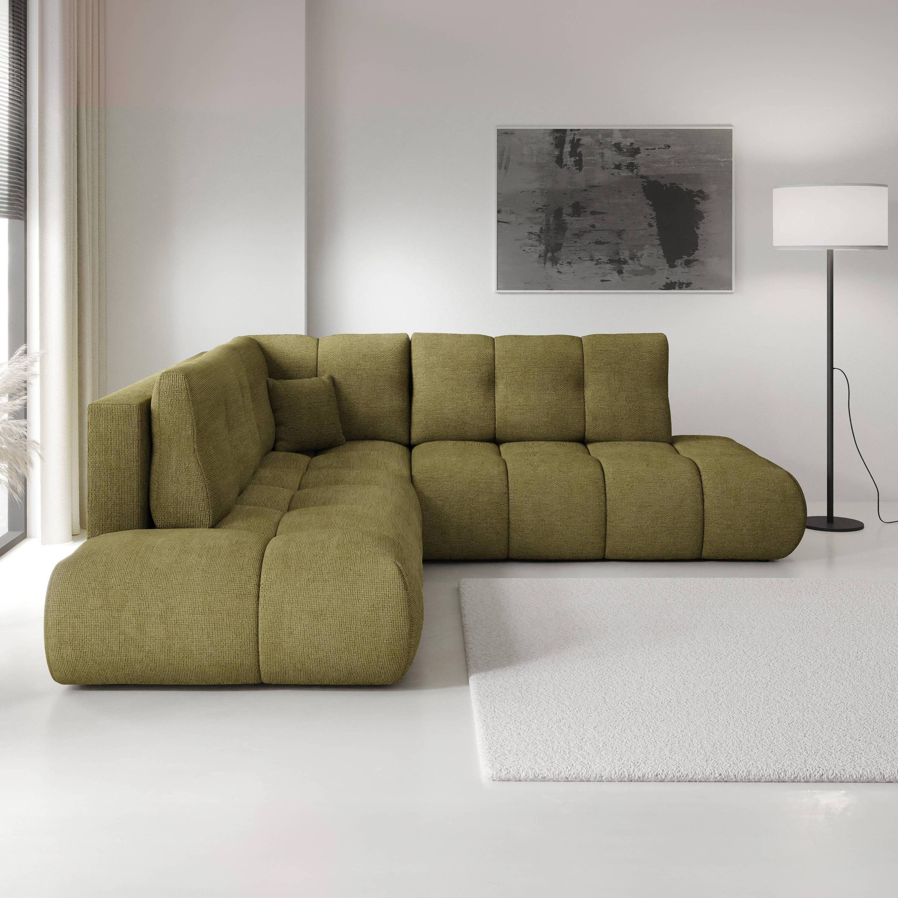 by fonQ Charme Hoekbank Links/Rechts met Slaapfunctie - Chenille - Oli