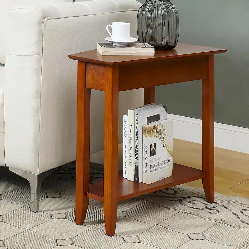 American Heritage Wedge End Table with Shelf by Convenience Concepts