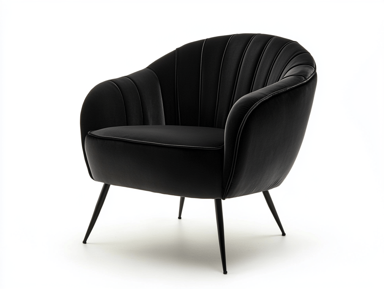 Sillón negro con diseño elegante – estilo moderno y cómodo