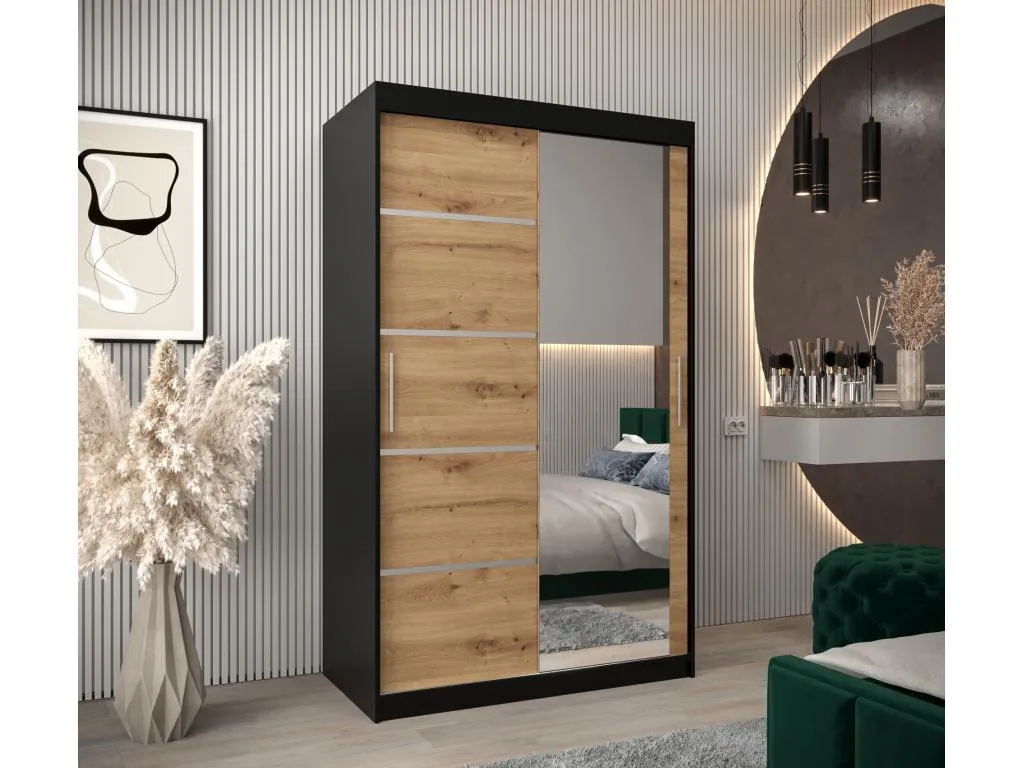 ARMARIO Habitarluz 2 DE PUERTAS CORREDERAS 200/120/62 2 puertas (negro/artisan) VYXH84101