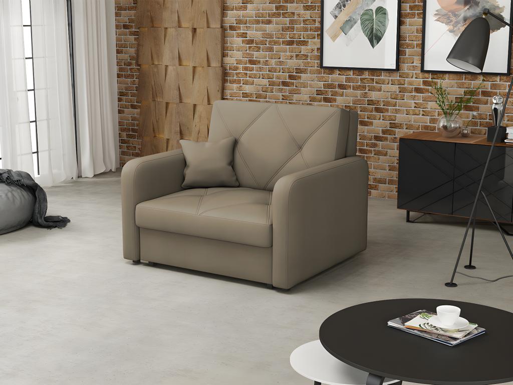 Sillón Cozovis 167 - De color marrón claro - 85x103x98cm - Tapiz - Patas Metal