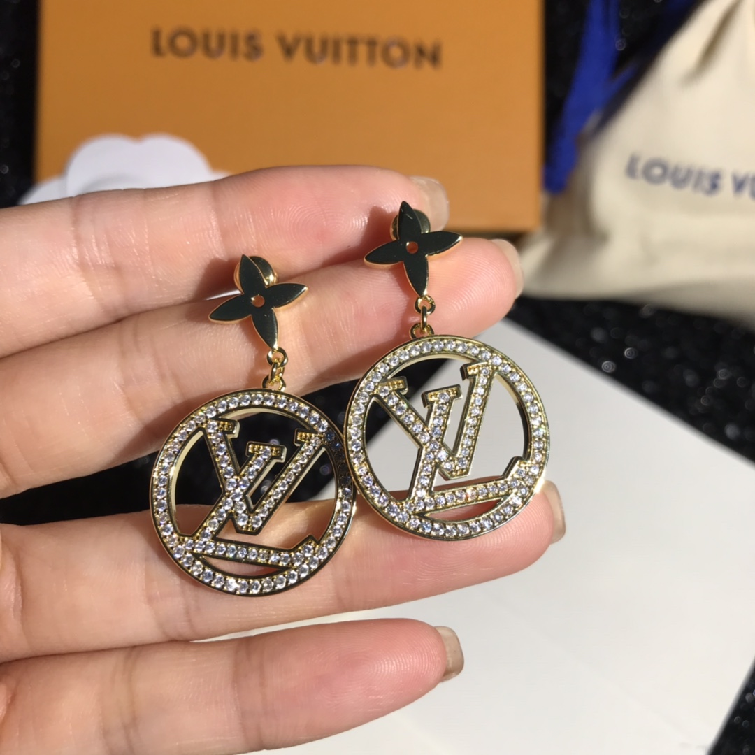 Louis Vuitton Letter Round Dangle Earrings - Original Replica Club