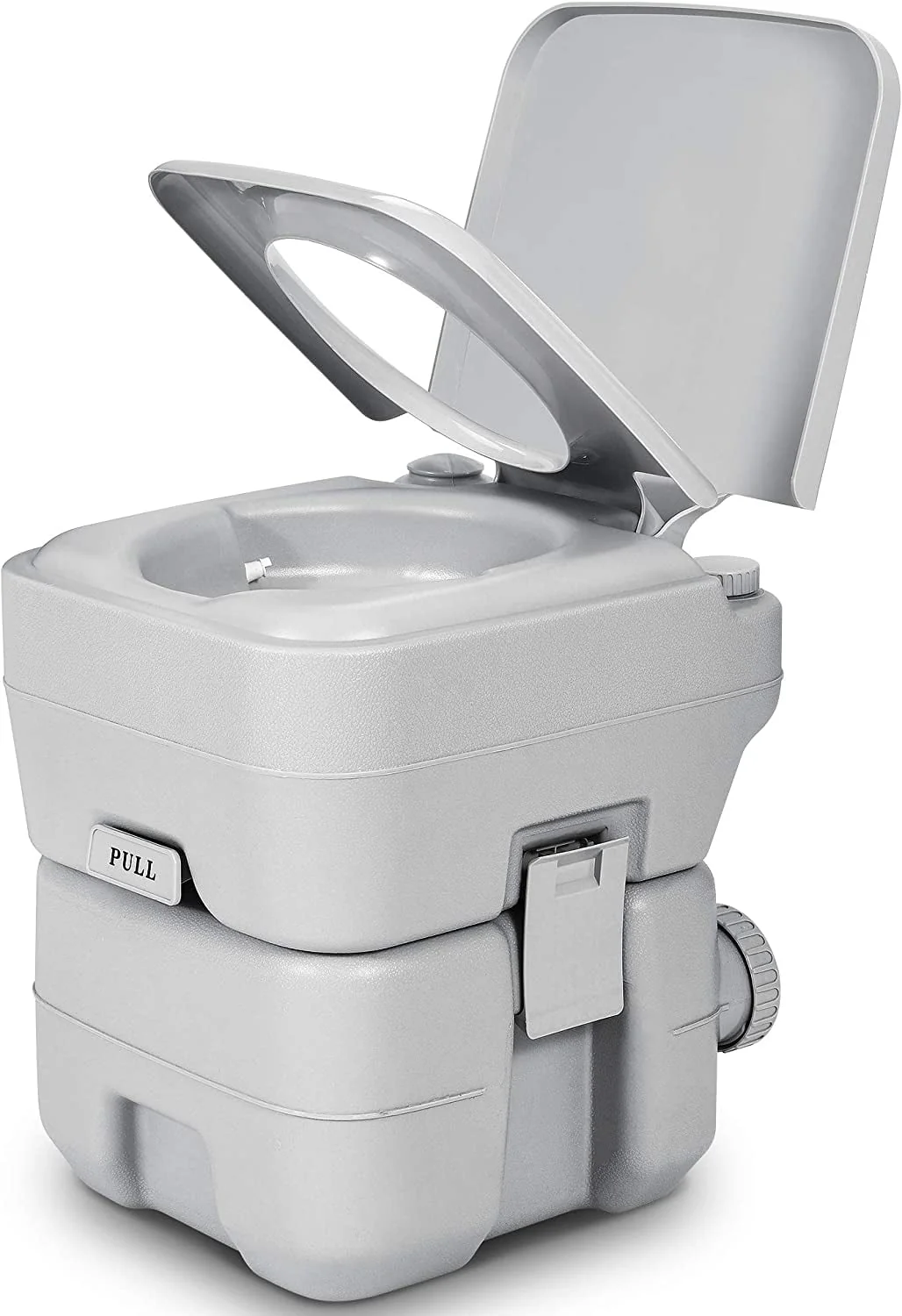 Dextrus 5.3 Gallon Portable Toilet With Detachable Tank, Double Outlet Water Spout, Press Flush Pump, Travel RV Potty for Camping, Boating, Hiking, Trips, White&Gray - Image 10