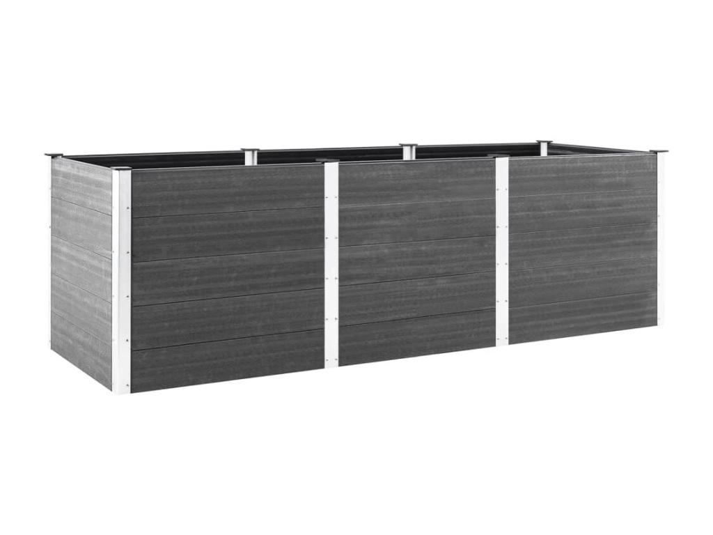 Arriate de jardín WPC gris 300x50x91 cm
