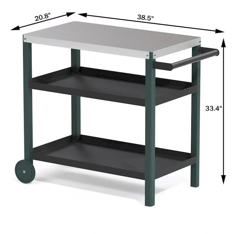 Portable Kitchen Island Grill Cart for Patios
