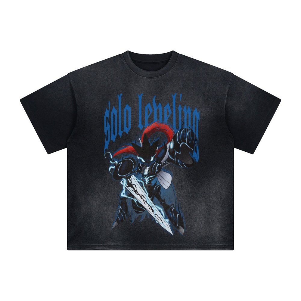 Unisex Anime Inspired Washed  Vintage T-Shirt