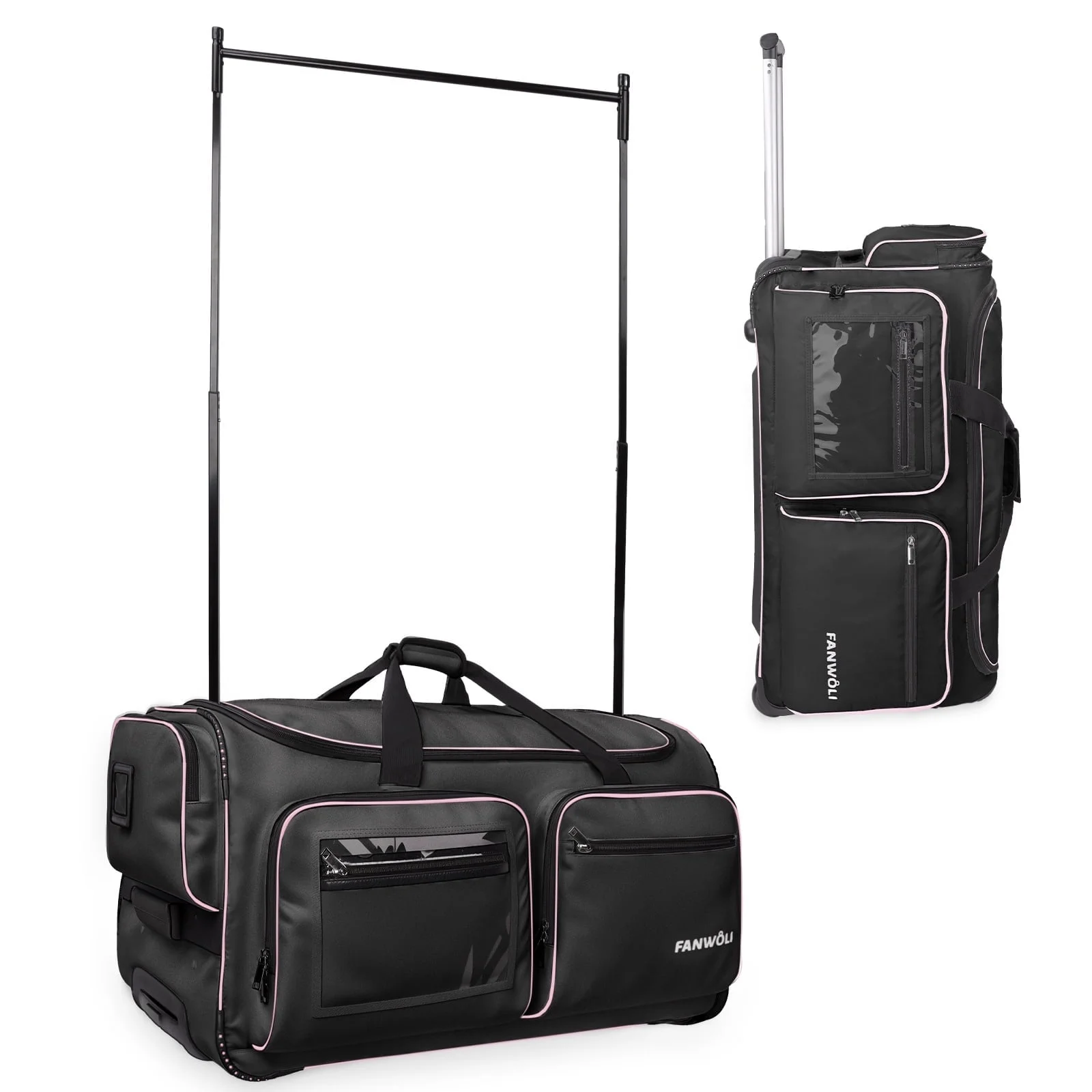 Fegat Dance Bag with Garment Rack - 28"Collapsible Rolling Competition Dance Duffle Bag Lightweight Costume Wheeled Suitcase for Dancers Shows Livestreamer Athletes - Image 41
