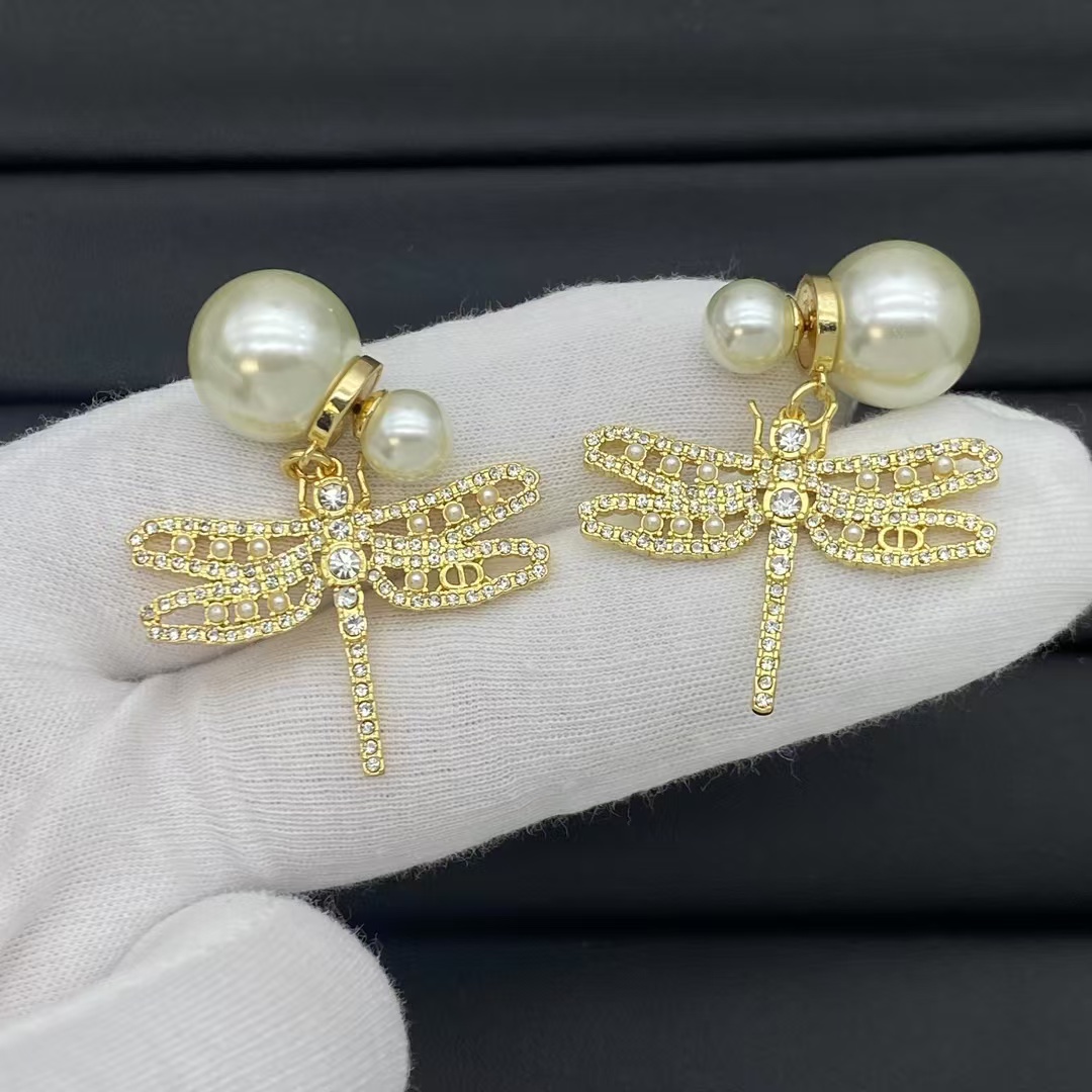 Dior Dragonfly Pearl Earrings - Original Replica Club