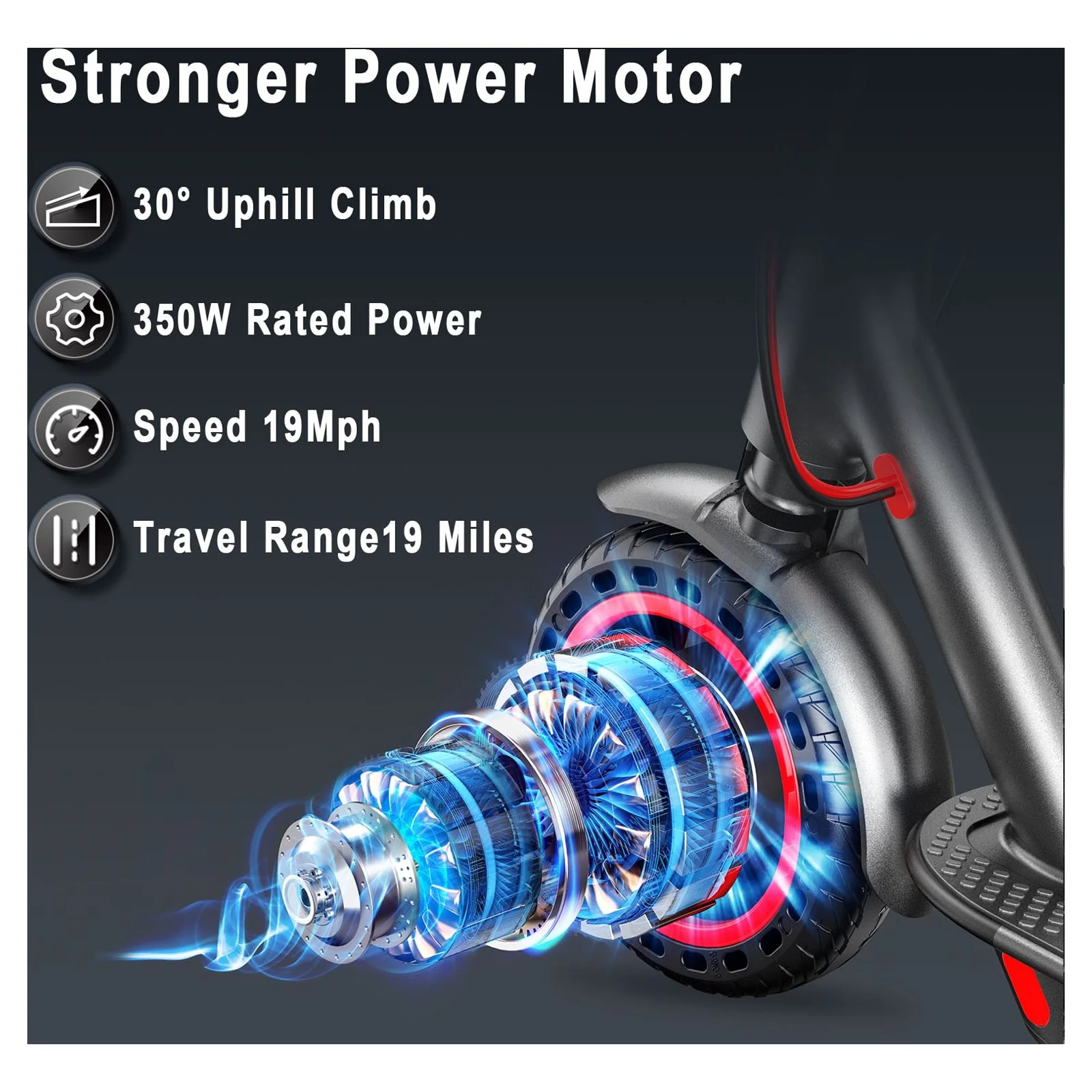 AOVOPRO ES80 350W 8.5' Foldable Electric Scooter for Adults, 21 Miles Range - Image 3