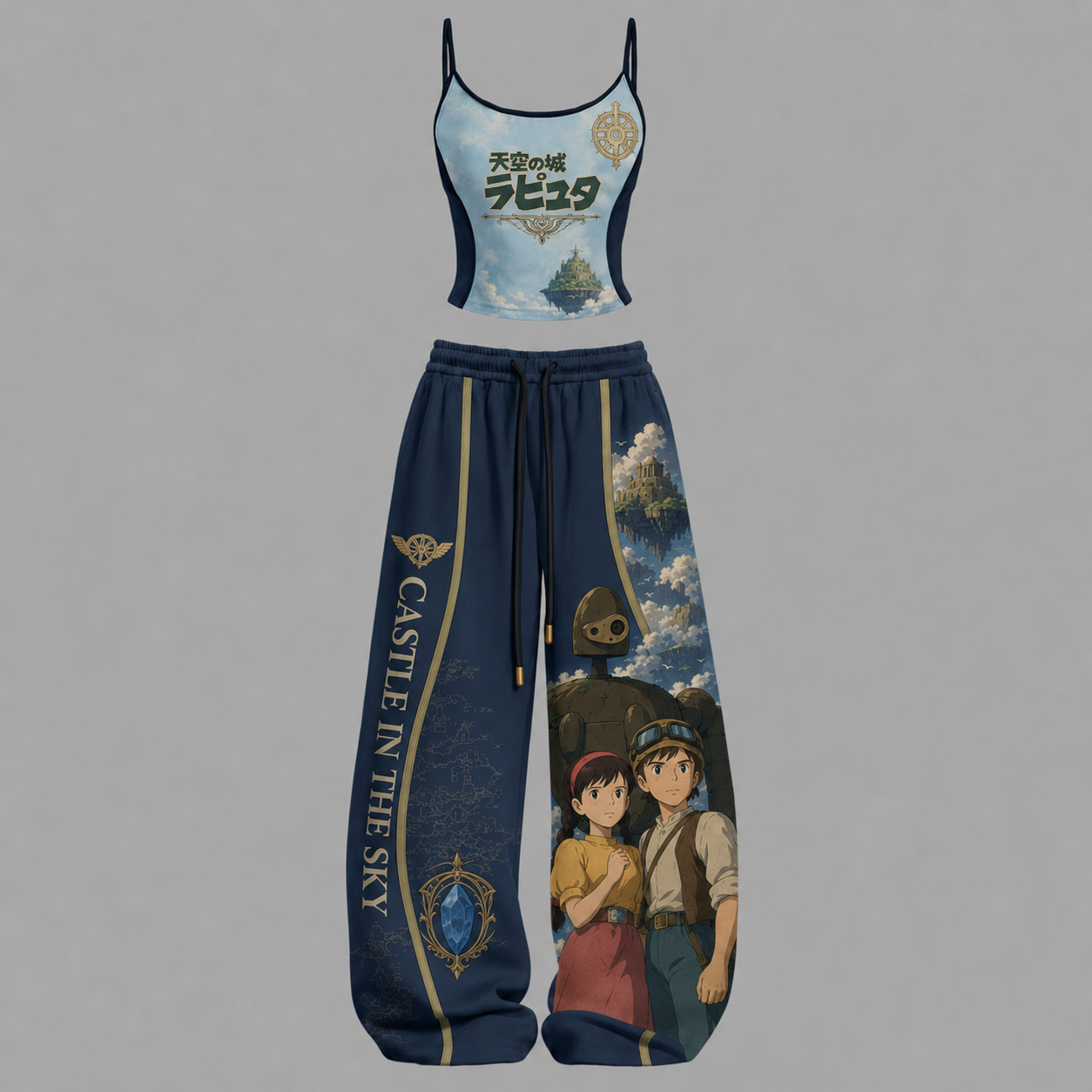 Castle in the Sky-Top & Elasticated Trousers Two-Piece Set TeeThreads Sustain the Scene with Custom Apparel
