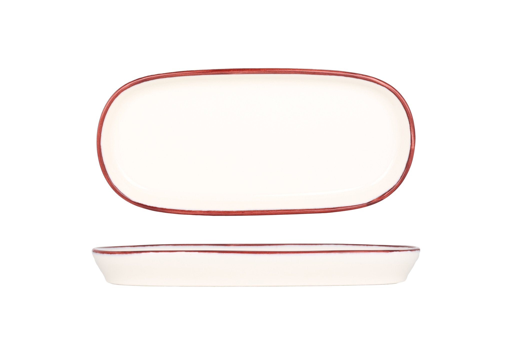 Bonna Serveerschaal - Linea Burgundy - Porselein - 30 cm - set van 2